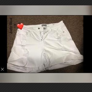 Judy Blue White Distressed Shorts